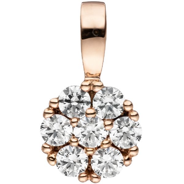 Anhänger 333 Gold Rotgold 7 Zirkonia Rotgoldanhänger CJ