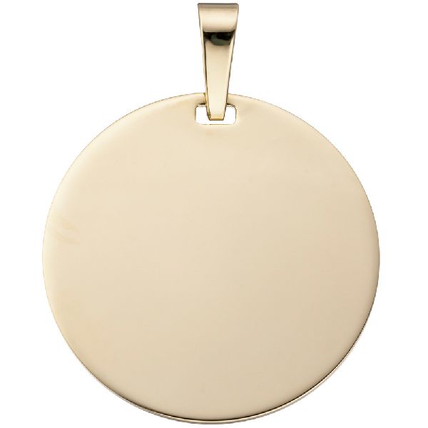 Anhänger Gravur Gravurplatte rund 333 Gold Gelbgold Goldanhänger CJ