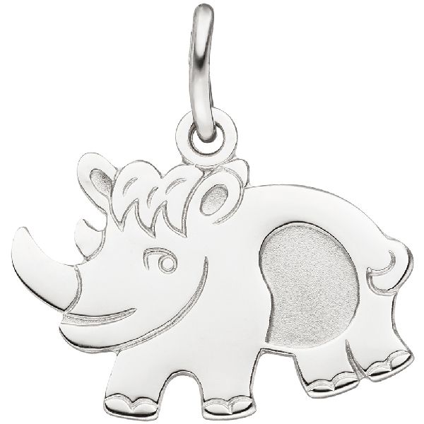 Anhänger Nashorn 925 Sterling Silber Silberanhänger CJ