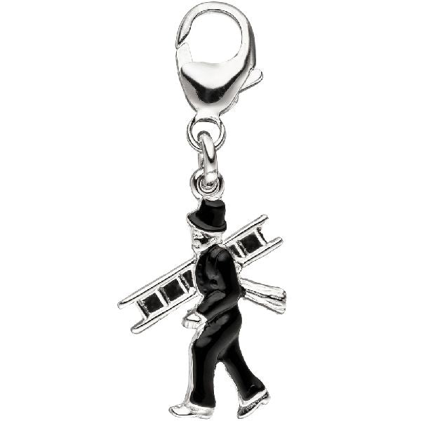 Einhänger Charm Schornsteinfeger 925 Sterling Silber Anhänger für Bettelarmband CJ