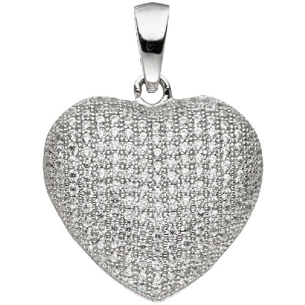 Anhänger Herz 925 Sterling Silber mit Zirkonia Herzanhänger Silberanhänger CJ