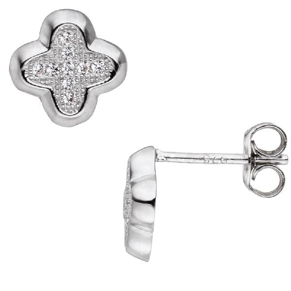 Ohrstecker 925 Sterling Silber mit Zirkonia Ohrringe Silberohrringe CJ