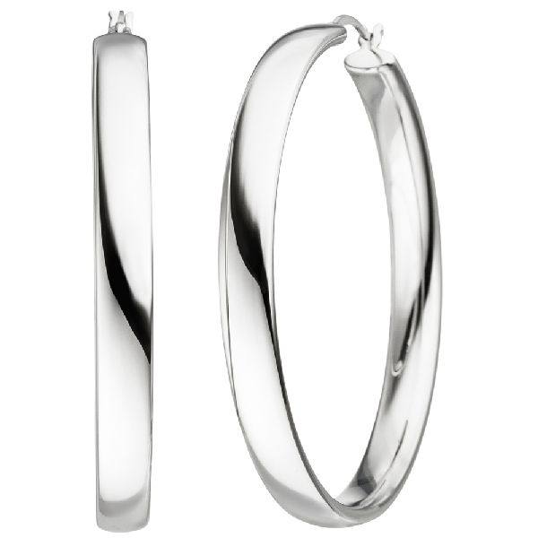 Creolen groß 925 Sterling Silber Ohrringe Durchmesser 50 mm CJ