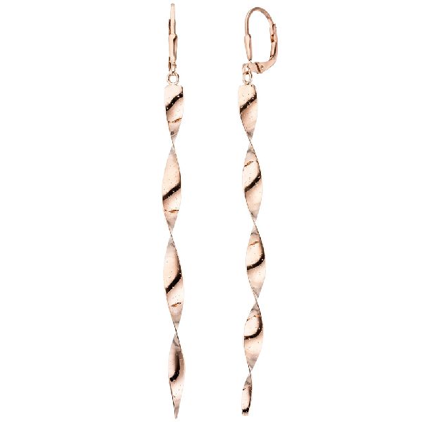 Ohrhänger Spirale 925 Sterling Silber rotgold vergoldet Ohrringe gedreht CJ