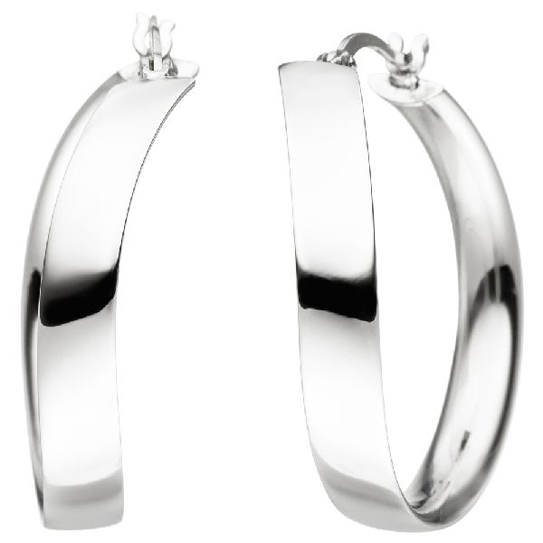 Creolen geschwungen 925 Sterling Silber Ohrringe Silbercreolen Silberohrringe CJ