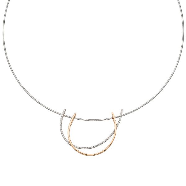 Anhänger 585 Gold Rotgold bicolor 52 Diamanten Brillanten Diamantanhänger CJ