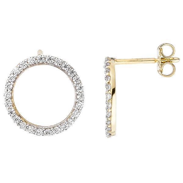 Ohrhänger 375 Gold Gelbgold mit Zirkonia Ohrringe Ohrstecker Goldohrringe CJ