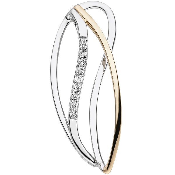 Anhänger 333 Gold Weißgold Gelbgold bicolor 9 Zirkonia Goldanhänger CJ