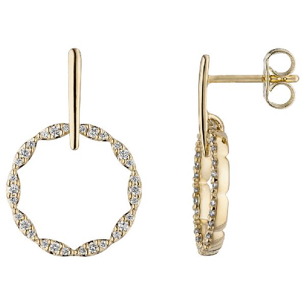 Ohrhänger 585 Gold Gelbgold 60 Diamanten Brillanten Ohrringe Diamantohrringe CJ