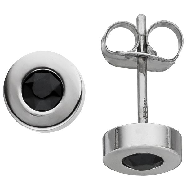 Ohrstecker rund aus Edelstahl mit Kristallsteinen Ohrringe 5,8 mm CJ