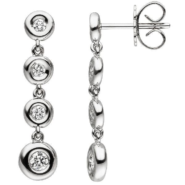 Ohrhänger 585 Gold Weißgold 8 Diamanten Brillanten Ohrringe Diamantohrringe CJ