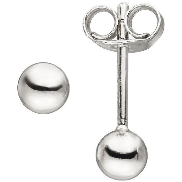 Ohrstecker Kugel 4 mm 925 Sterling Silber Ohrringe Kugelohrstecker CJ