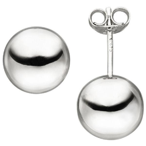 Ohrstecker Kugel 10 mm 925 Sterling Silber Ohrringe Kugelohrstecker CJ