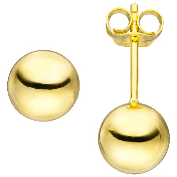 Ohrstecker Kugel 8mm 925 Sterling Silber gold vergoldet Ohrringe Kugelohrstecker CJ