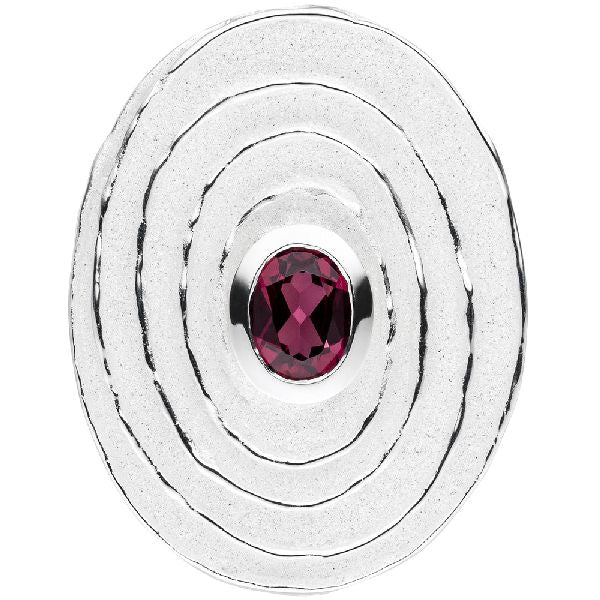 Anhänger oval 925 Sterling Silber matt 1 Rhodolit rot Silberanhänger CJ