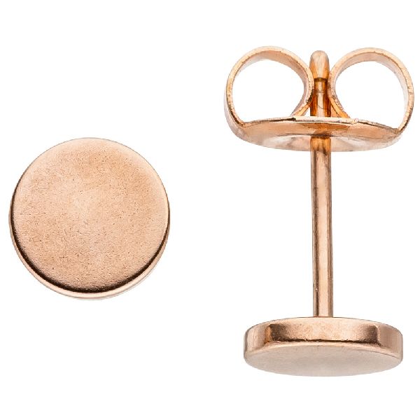 Ohrstecker Studs 6 mm aus Edelstahl rotgold farben beschichtet Ohrringe CJ