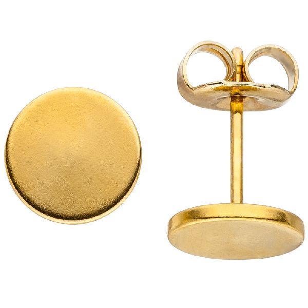 Ohrstecker Studs 8 mm aus Edelstahl gold farben beschichtet Ohrringe CJ