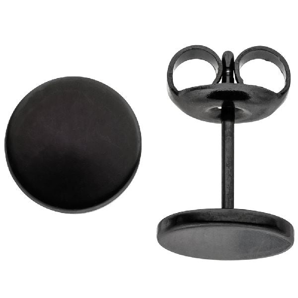Ohrstecker Studs 8 mm aus Edelstahl schwarz beschichtet Ohrringe CJ