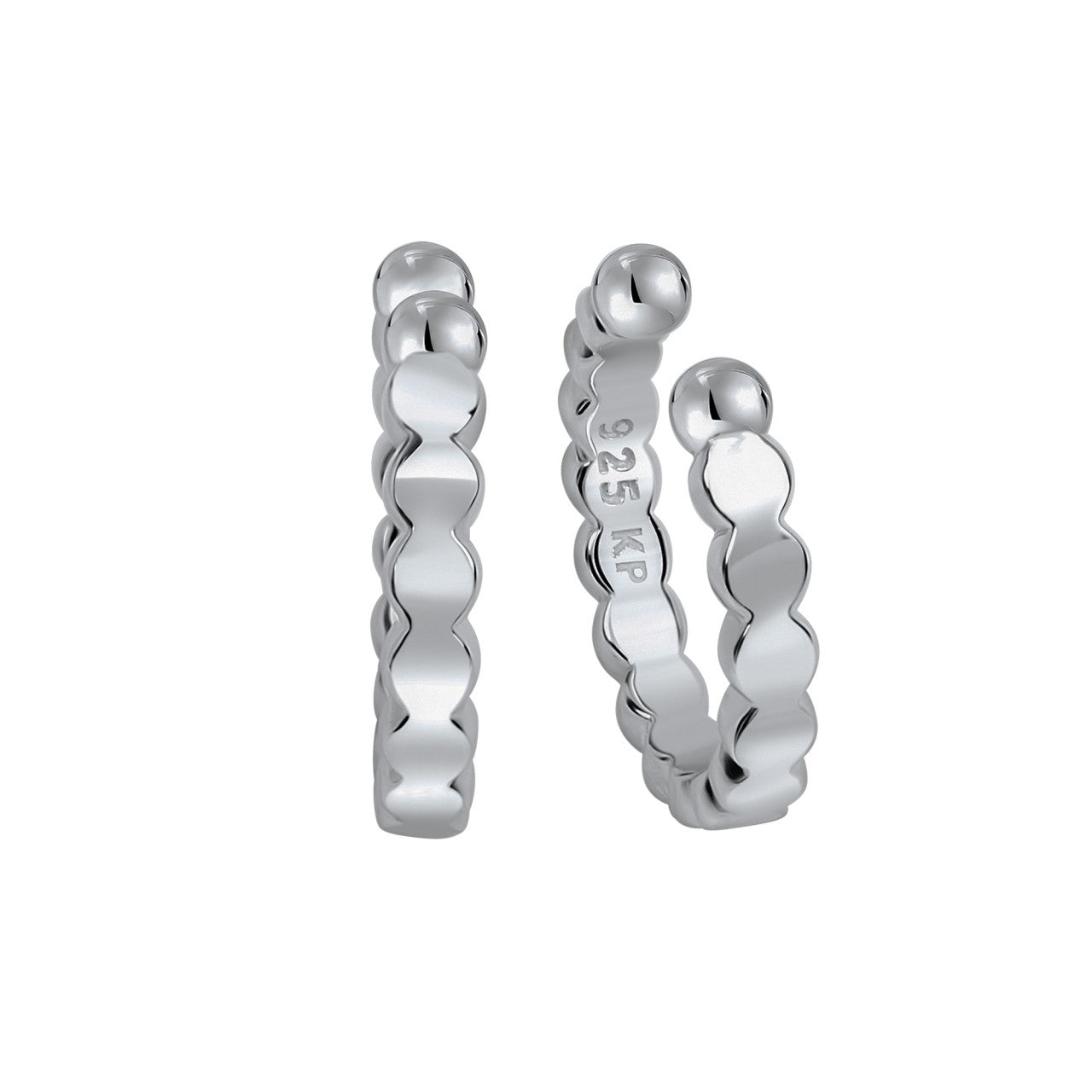 Echtschmuck Ohrklemme Unisex 925er Sterling Silber rhodiniert 1,2cm, 1 Paar