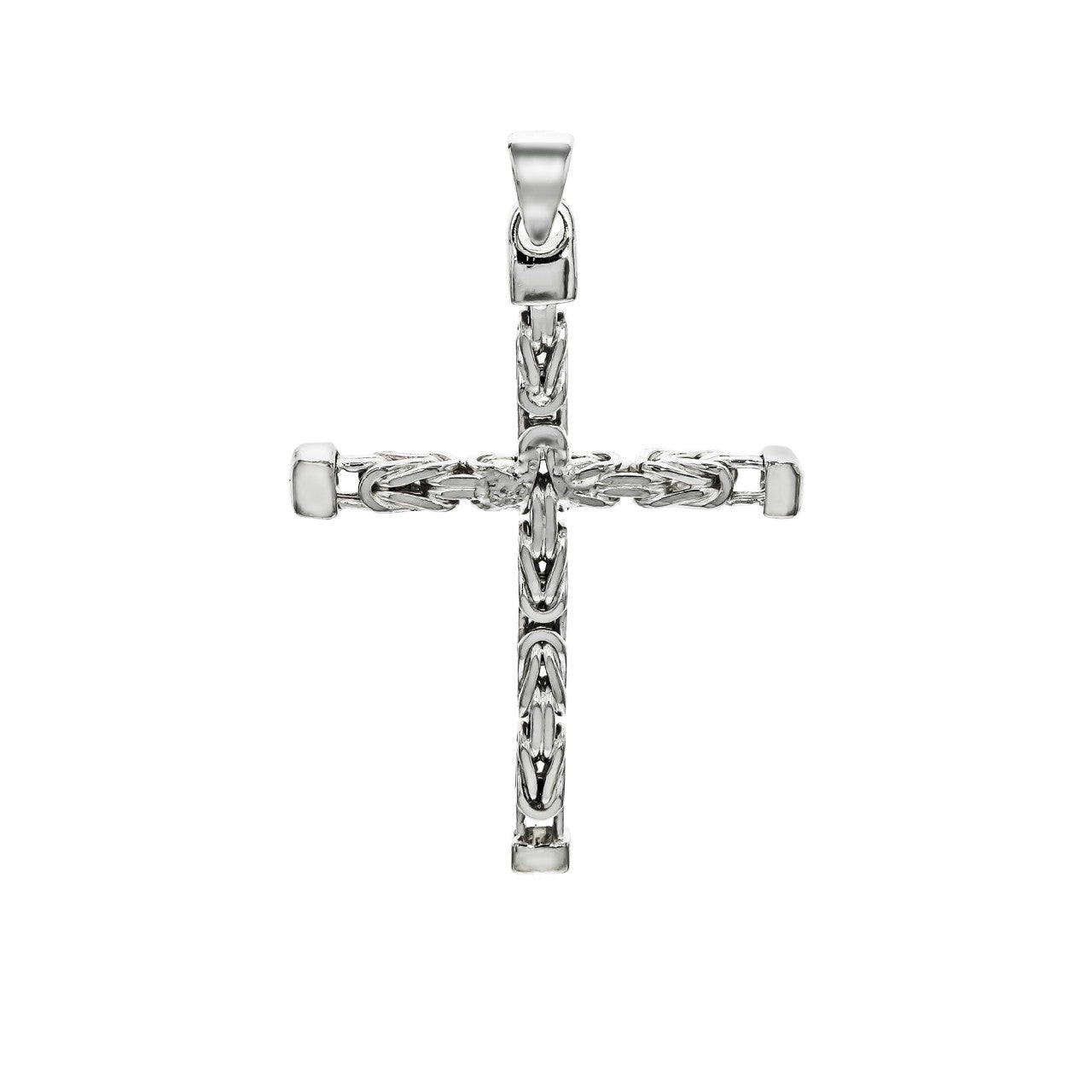 Echtschmuck Anhänger Unisex 925 Silber Kreuz Königskette poliert 6,2cm