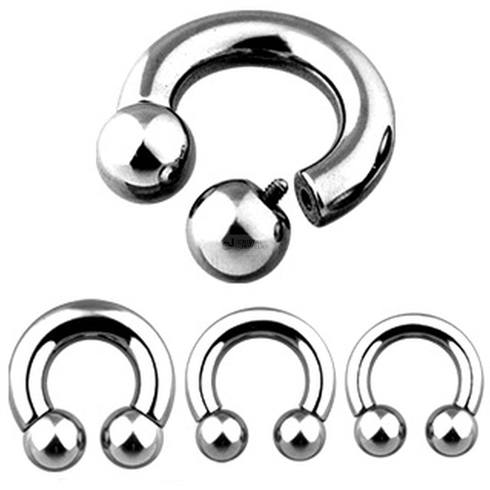 Prinz Albert Hufeisen Ring mit Kugeln XXL C316L Chirurgenstahl Intim