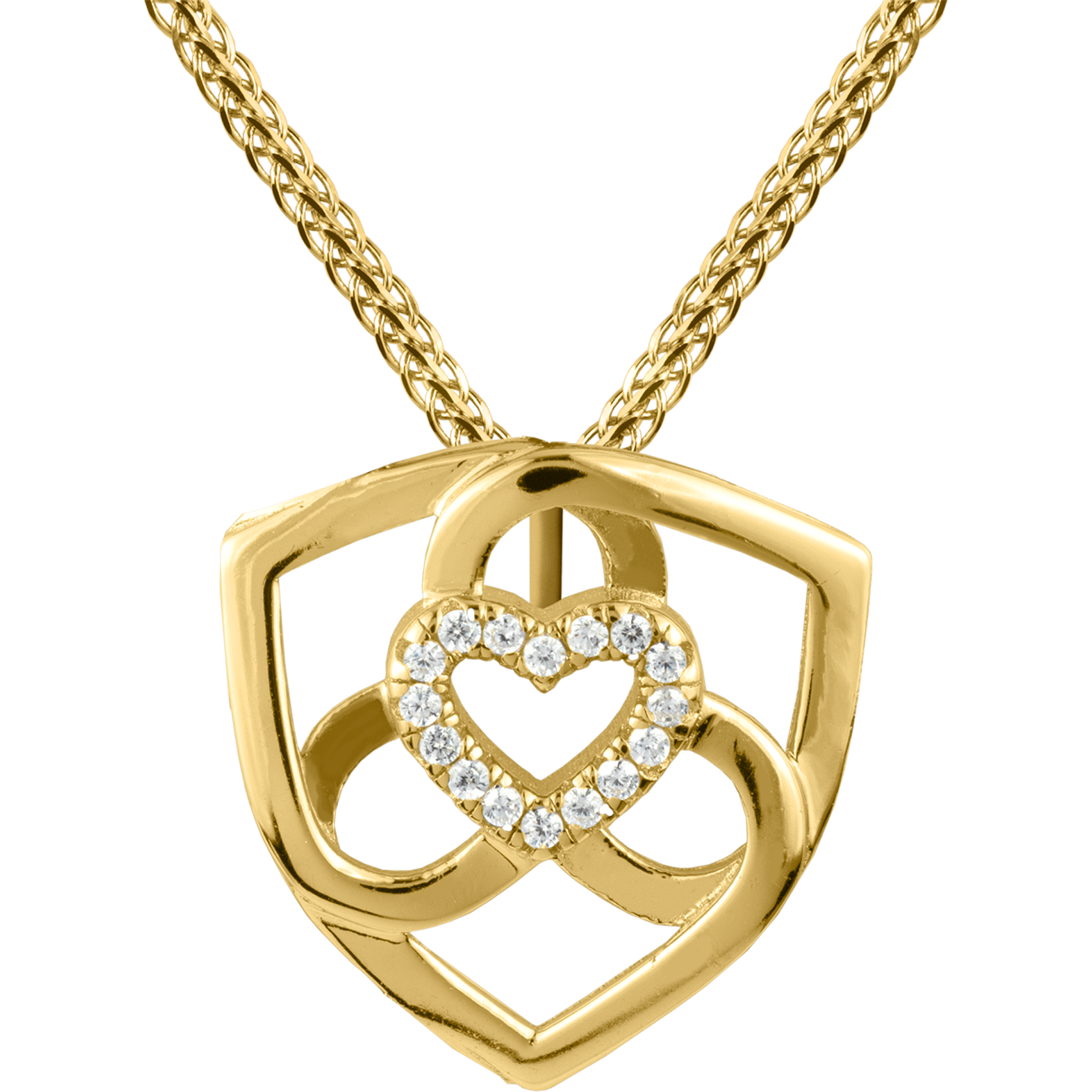 Kette Sterlingsilber vergoldet mit wei�en Topas Edelsteinen