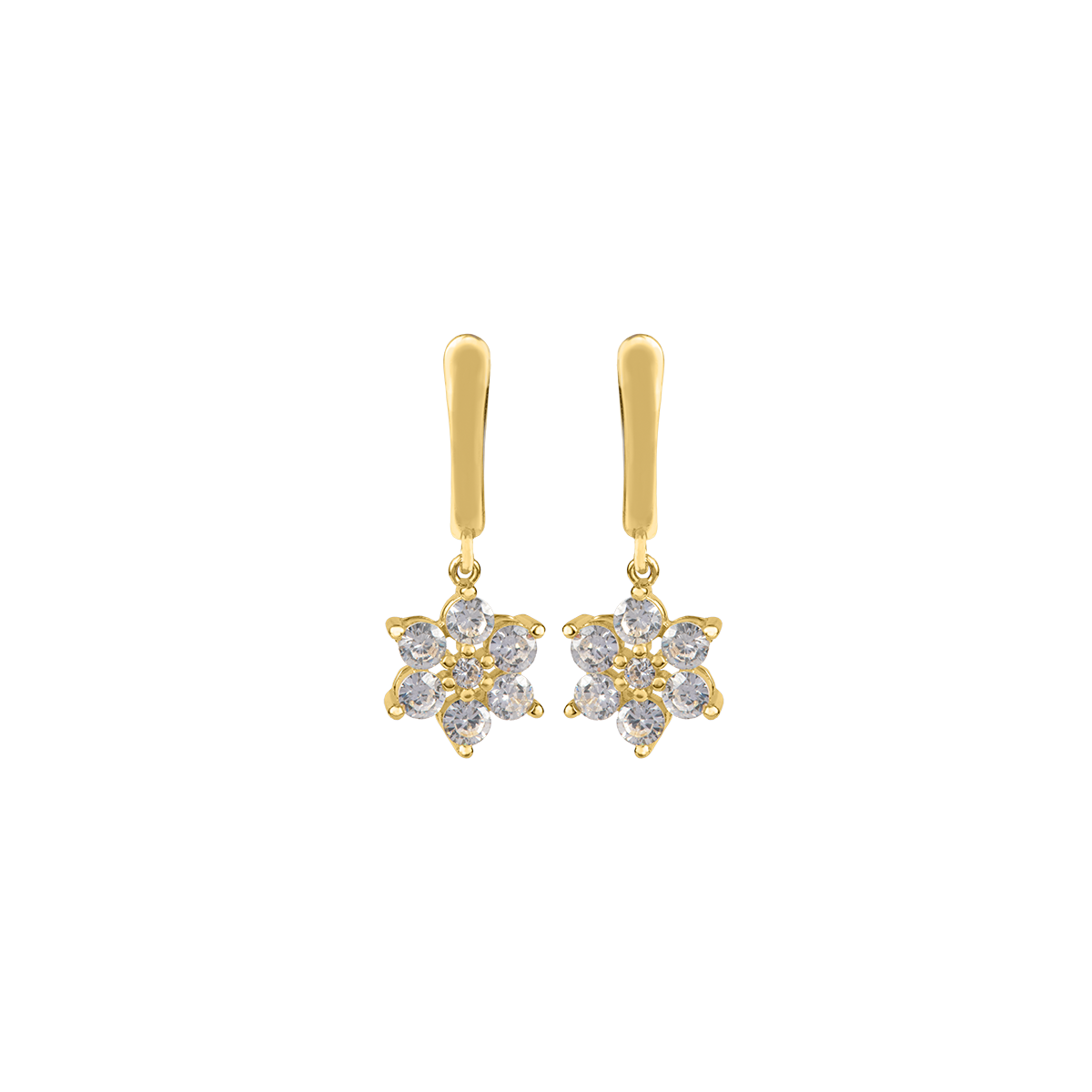 Ohrh�nger Blume Sterlingsilber vergoldet mit Topasen