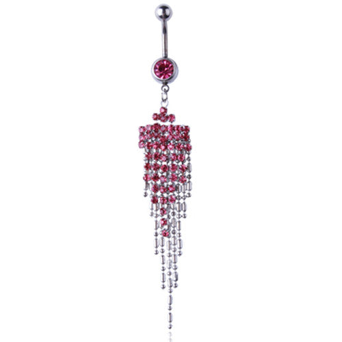 Bauchnabelpiercing *Zirkonia Anhänger Strass Kristall silberfarbe Dangle Farbwahl