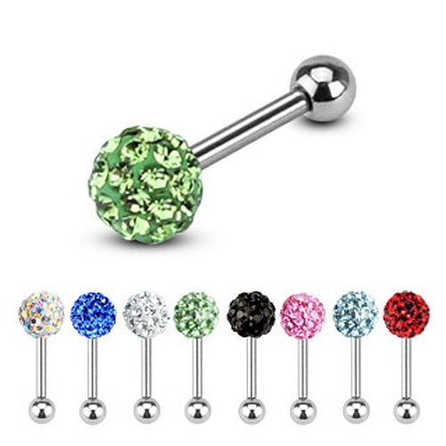 Tragus Piercing Barbell Multi Gem Ferido Crystal Ball