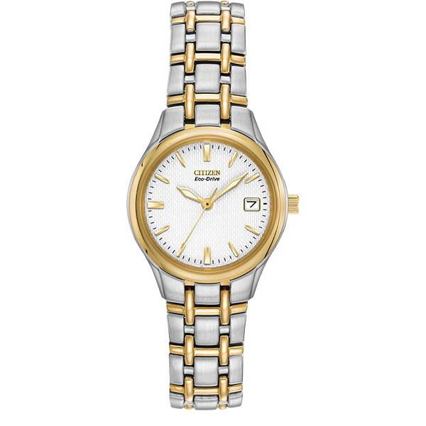 _CITIZEN Damenuhr Elegant, Eco-Drive Solaruhr bicolor