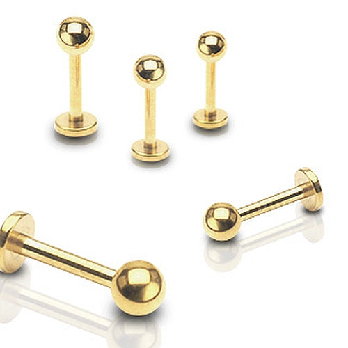 Lippenpiercing Gold-Style Stahl-Kugel
