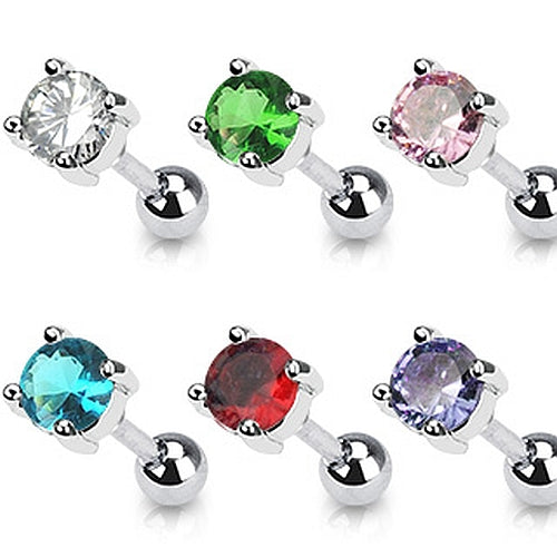 Tragus Piercing mit Zirkonia Stein