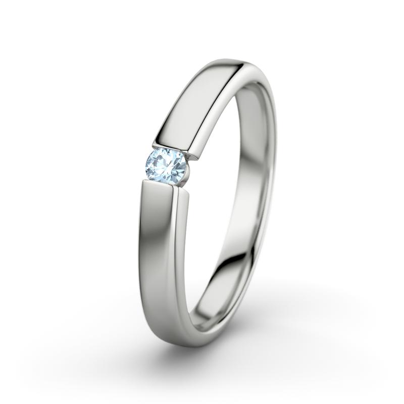 Aquamarin Platinumring Beate - (Platinum 950) Ring mit gratis Ringgravur
