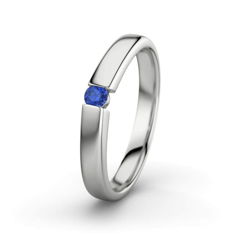 Blauer Saphir Platinumring Beate - (Platinum 950) Ring mit gratis Ringgravur