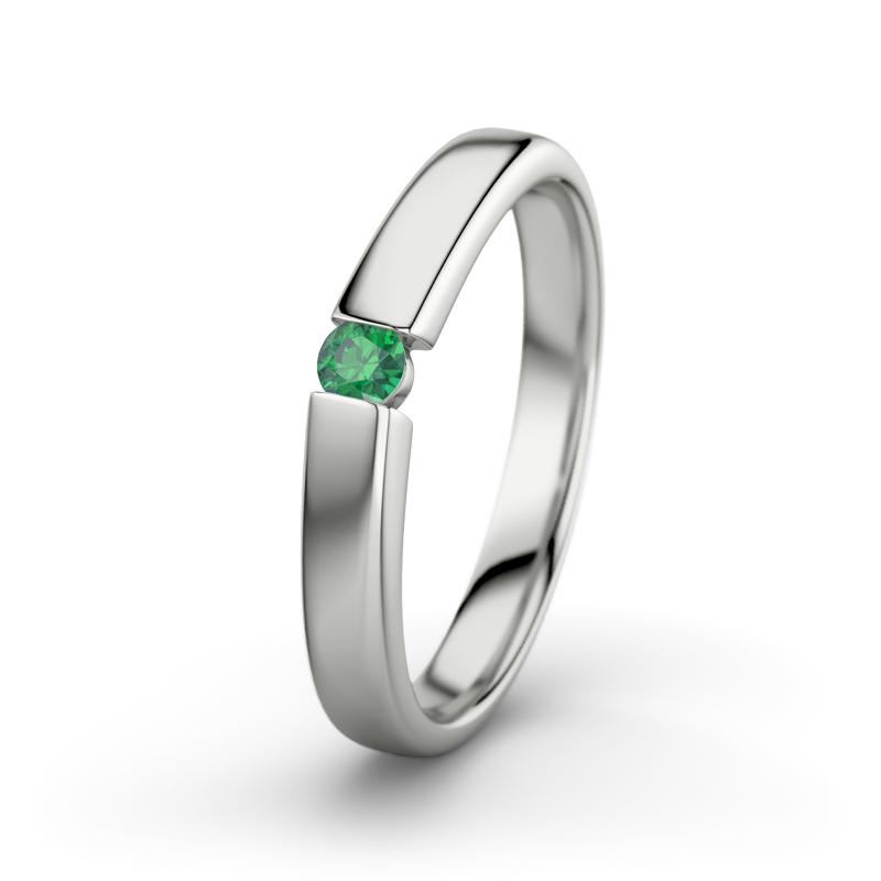 Smaragd Platinumring Beate - (Platinum 950) Ring mit gratis Ringgravur