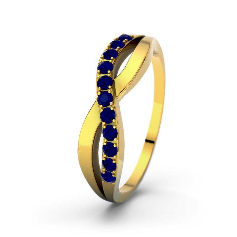Blauer Saphir Gelbgoldring Brookelyn - (Gelbgold 750) Ring mit gratis Ringgravur