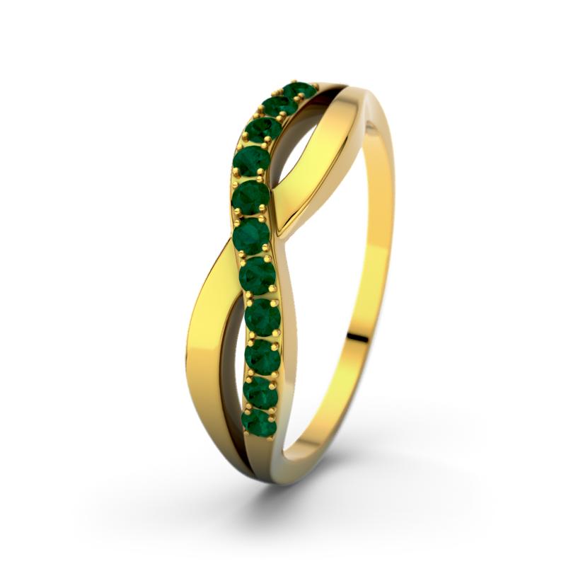 Smaragd Gelbgoldring Brookelyn - (Gelbgold 750) Ring mit gratis Ringgravur