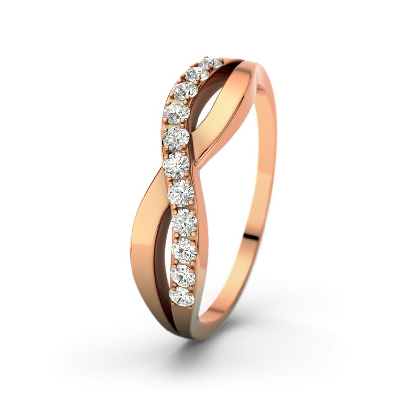 Diamant Rotgoldring Brookelyn - (Rotgold 750) Ring mit gratis Ringgravur