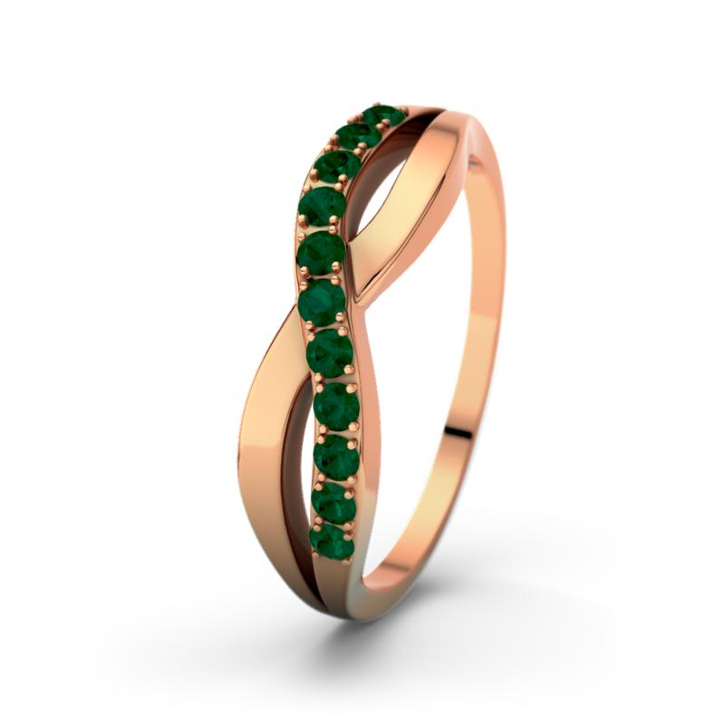 Smaragd Rotgoldring Brookelyn - (Rotgold 750) Ring mit gratis Ringgravur