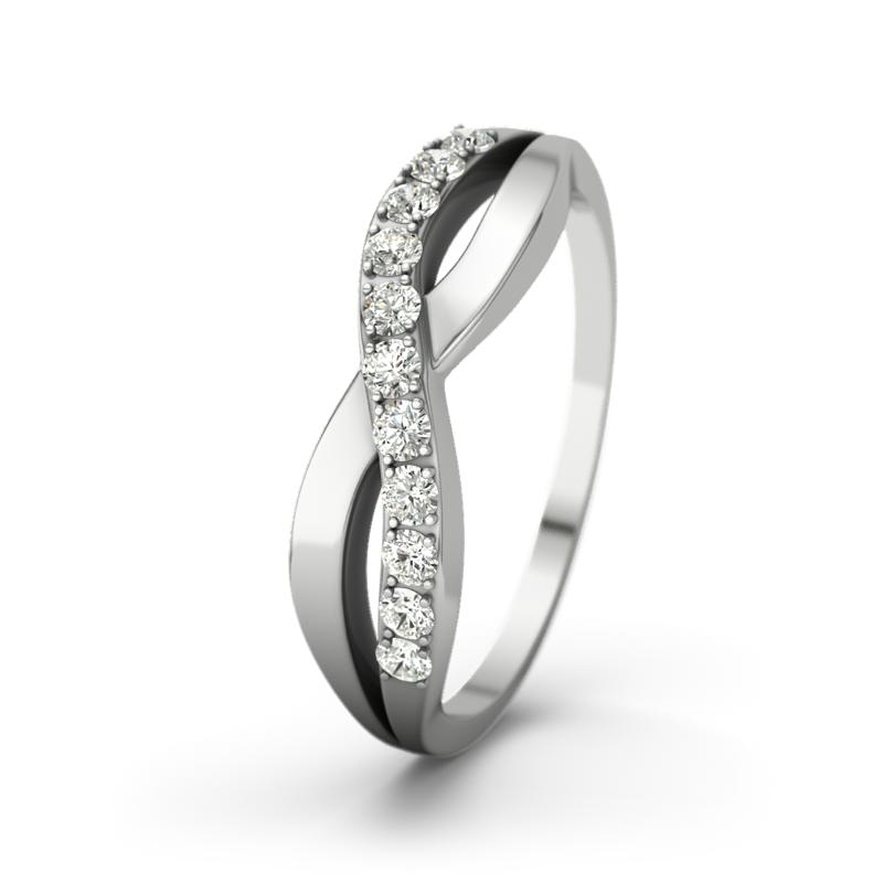 Diamant Sterlingsilberring Brookelyn - (Sterlingsilber 925) Ring mit gratis Ringgravur