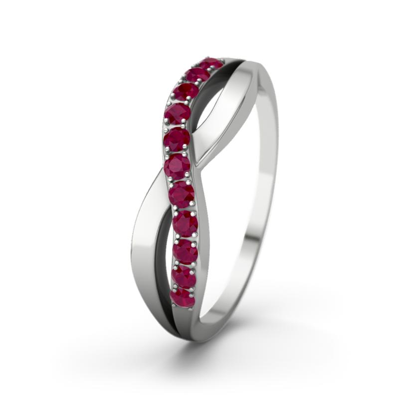 Rubin Sterlingsilberring Brookelyn - (Sterlingsilber 925) Ring mit gratis Ringgravur