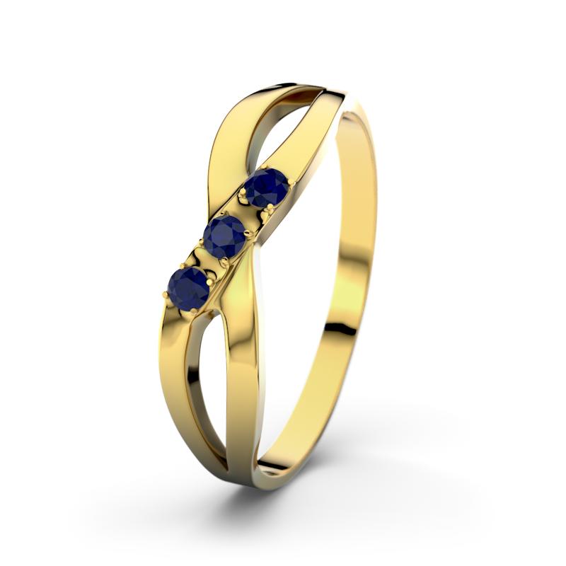 Blauer Saphir Gelbgoldring Dahlia - (Gelbgold 585) Ring mit gratis Ringgravur