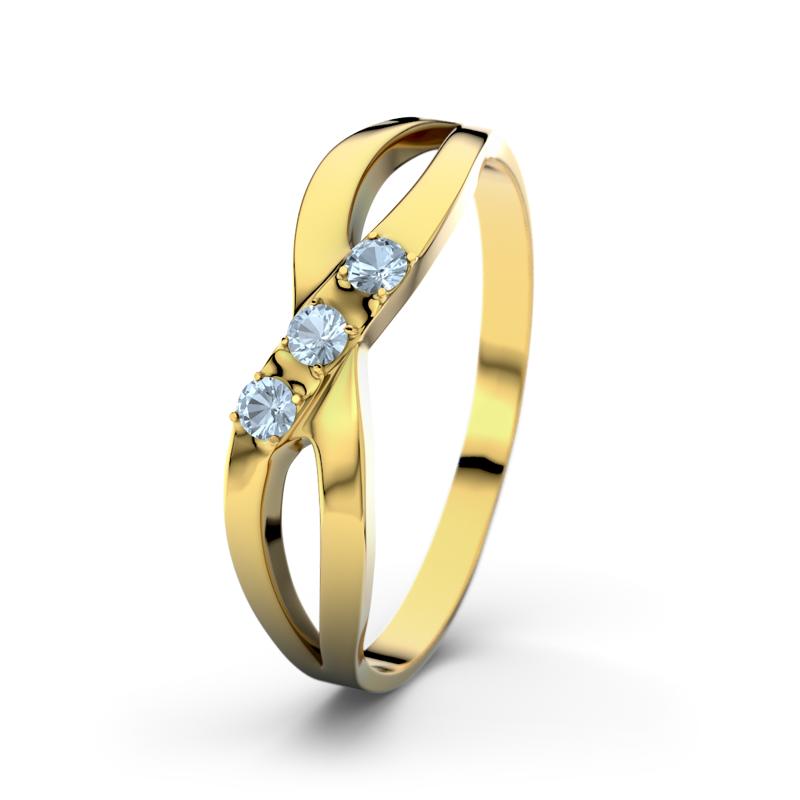 Blauer Topas Gelbgoldring Dahlia - (Gelbgold 585) Ring mit gratis Ringgravur