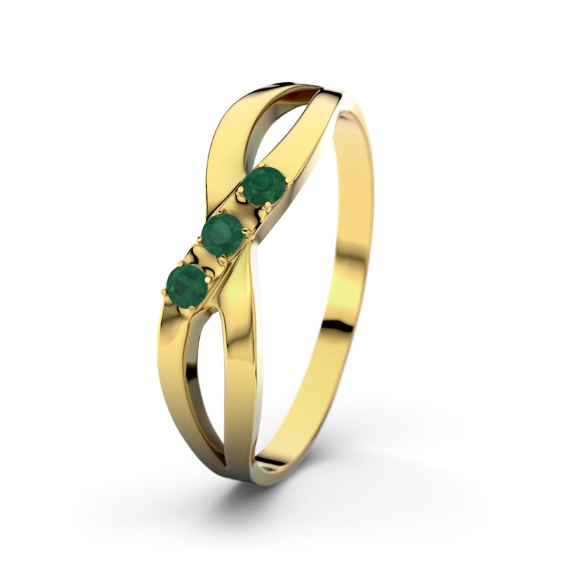 Smaragd Gelbgoldring Dahlia - (Gelbgold 585) Ring mit gratis Ringgravur