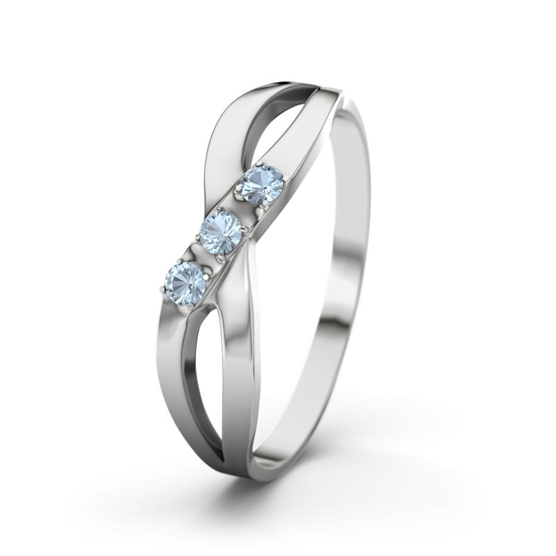 Blauer Topas Weißgoldring Dahlia - (Weißgold 585) Ring mit gratis Ringgravur