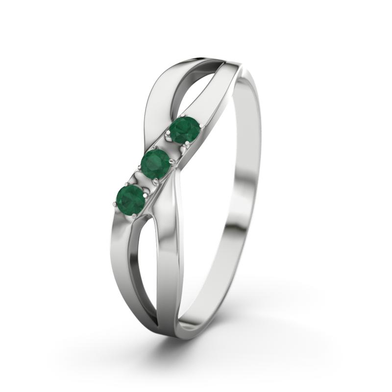 Smaragd Weißgoldring Dahlia - (Weißgold 375) Ring mit gratis Ringgravur