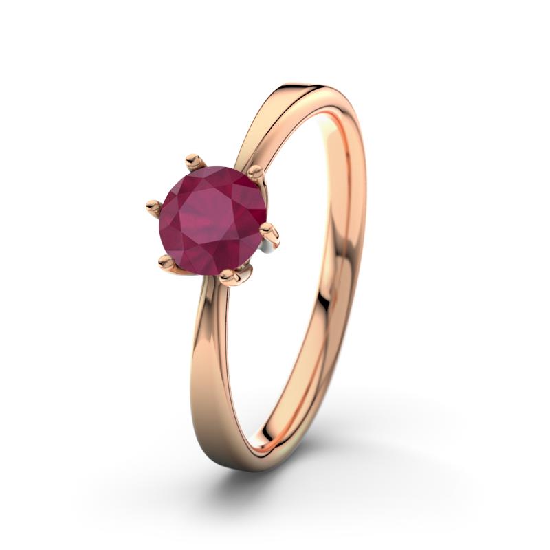 Rubin Rotgoldring Eve - (Rotgold 585) Ring mit gratis Ringgravur
