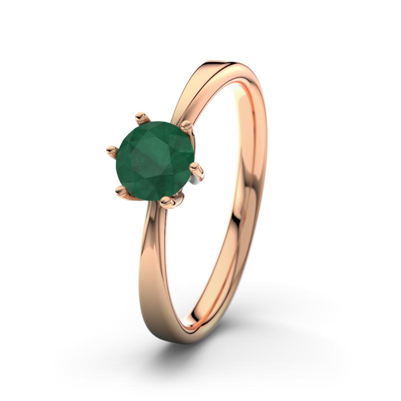 Smaragd Rotgoldring Eve - (Rotgold 585) Ring mit gratis Ringgravur