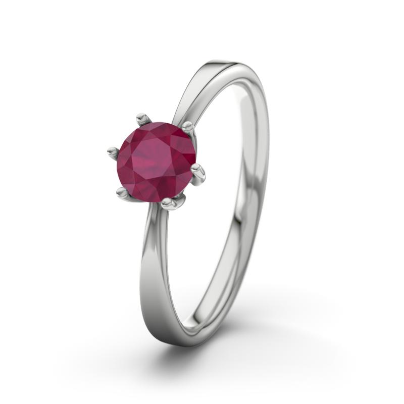 Rubin Sterlingsilberring Eve - (Sterlingsilber 925) Ring mit gratis Ringgravur