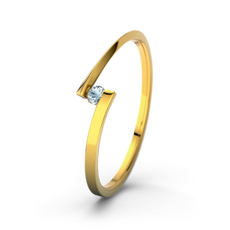 Aquamarin Gelbgoldring Lena - (Gelbgold 585) Ring mit gratis Ringgravur